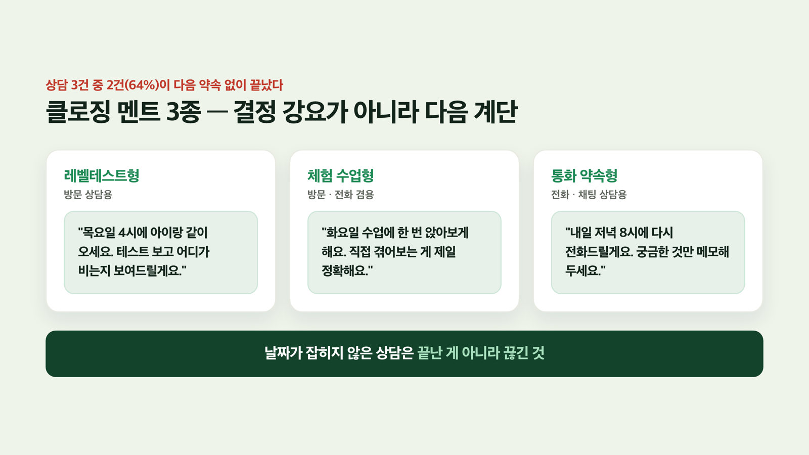 클로징 멘트 3종