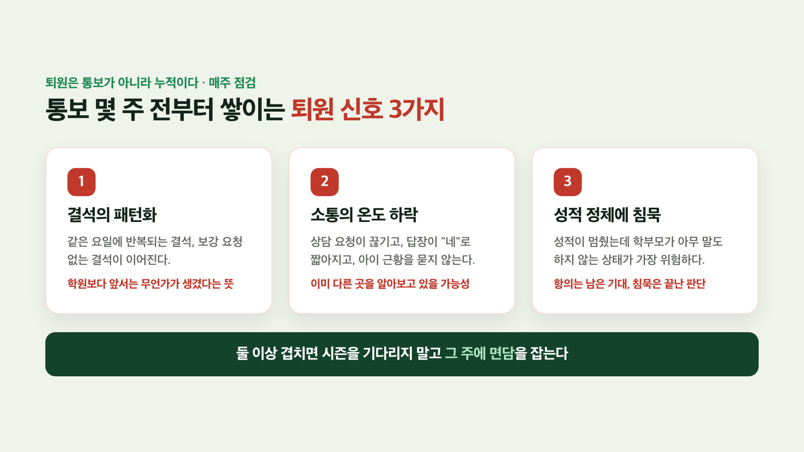 퇴원 신호 3가지